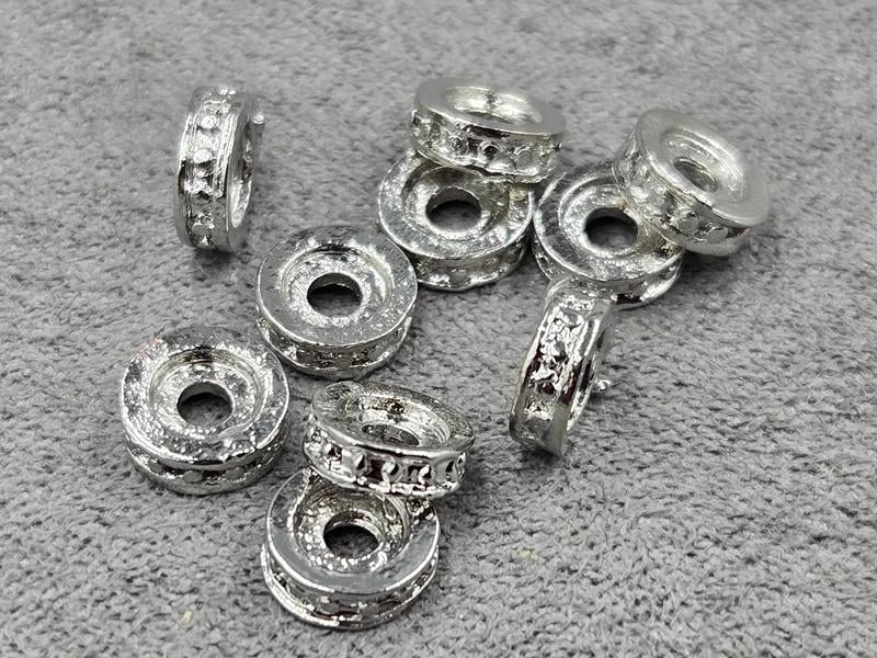 Рондель 6,5*2 мм 10 шт колір сталь (гіпоалергений сплав)