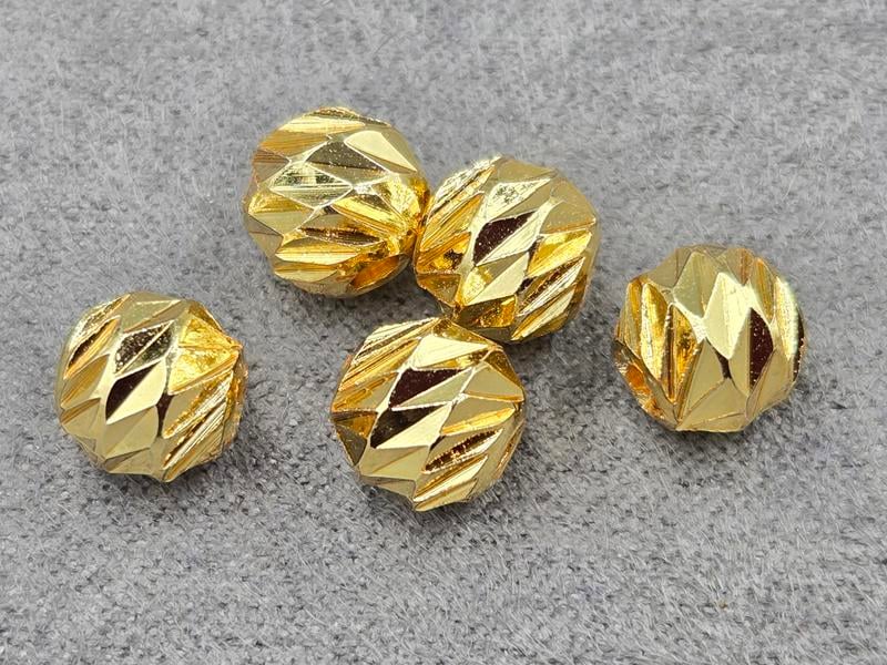 Бусина куля 8 мм 10 шт колір лимонне золото (гіпоалергений сплав)