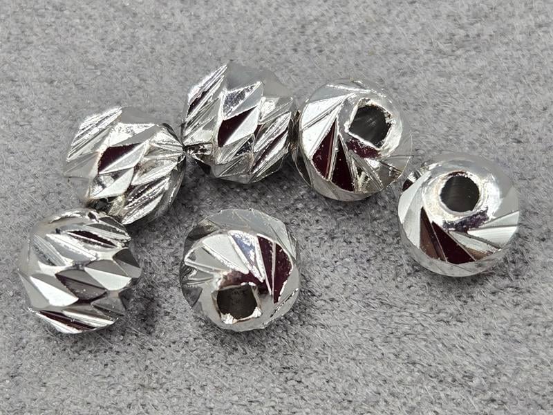 Бусина куля 8 мм 10 шт колір сталь (гіпоалергений сплав)