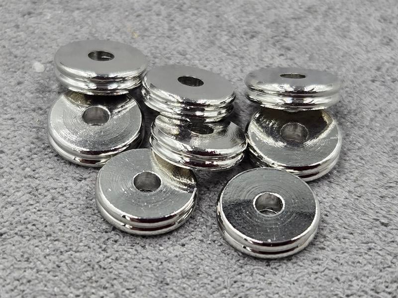 Рондель 8*2 мм 10 шт колір сталь ( гіпоалергений сплав)