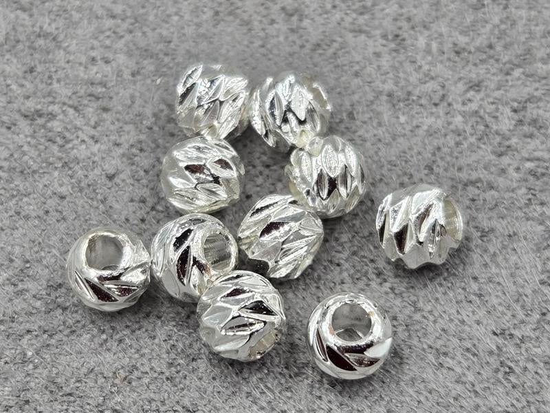 Бусина куля 5 мм 20 шт колір серебро (гіпоалергений сплав)