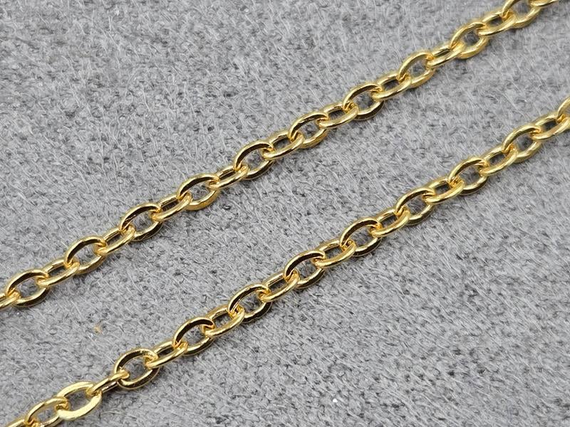 Ланцюг 2 мм довжина 1метр колір лимон нержавеющая сталь