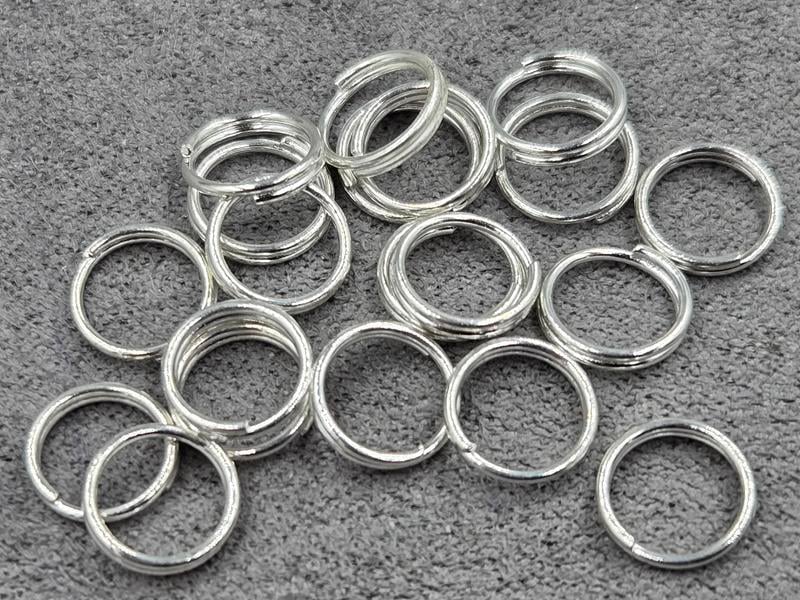 З'єднувальні кільця двойні 8 мм 20 шт колір срібло (гіпоалергений сплав)