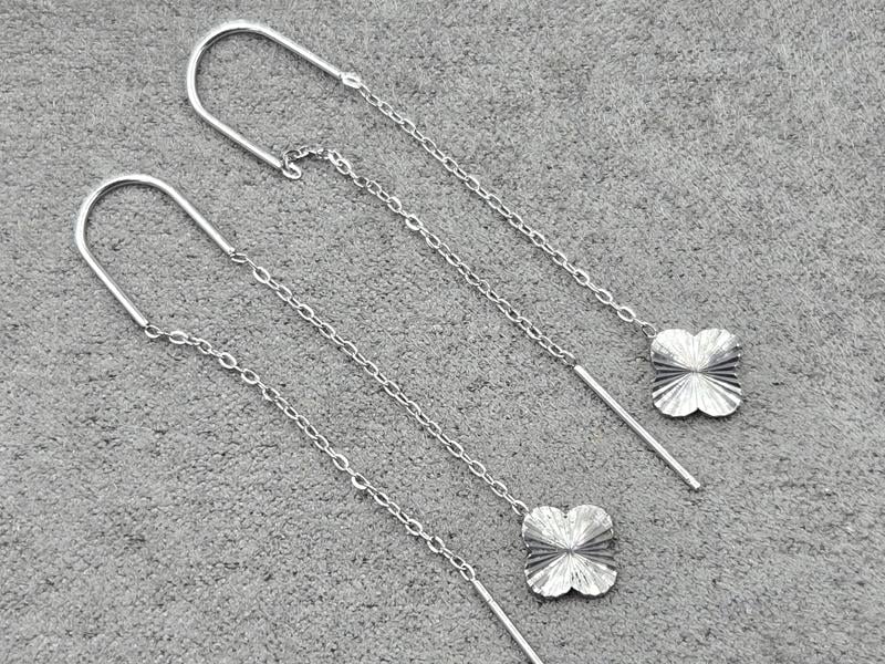 Сережки протяжки 8 мм висота 5 см нержавеющая сталь