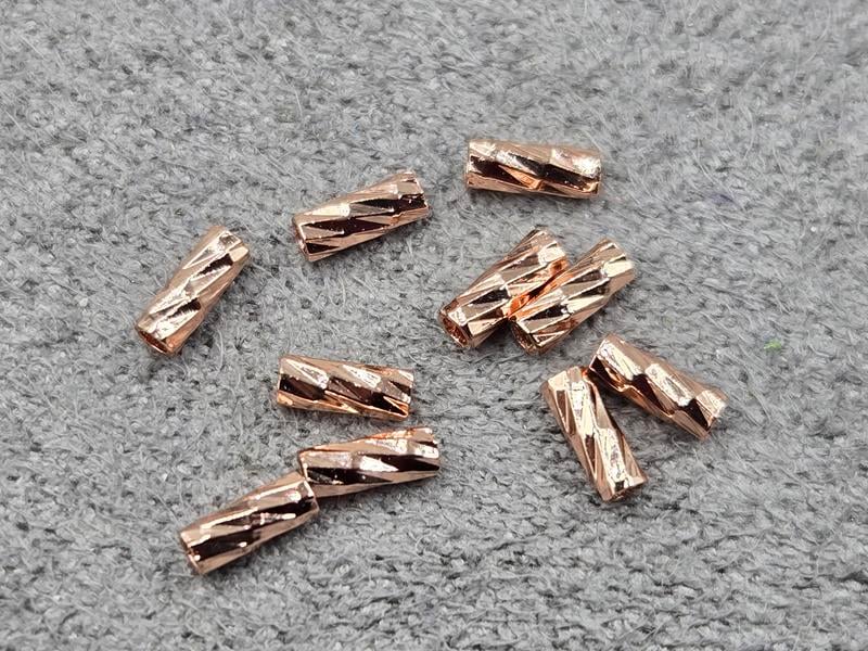 Трубочка 1,5*4 мм 10 шт колір рожеве золото (гіпоалергений сплав)