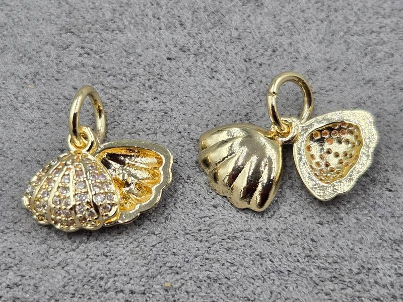 Підвіска двойна 9*14 мм колір золото (гіпоалергений сплав)