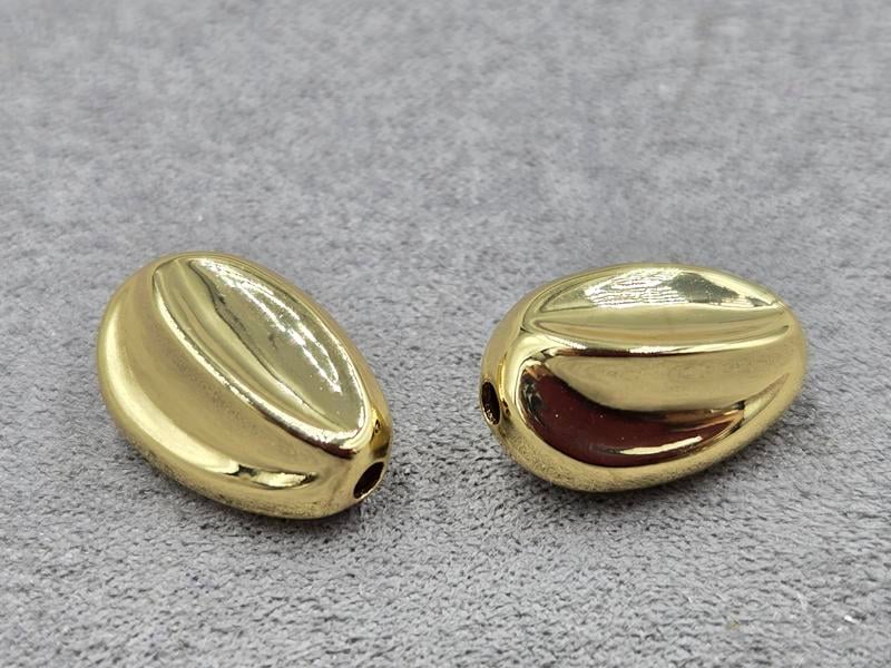 Бусина 9-12*18 мм колір лимонне золото (гіпоалергений сплав)