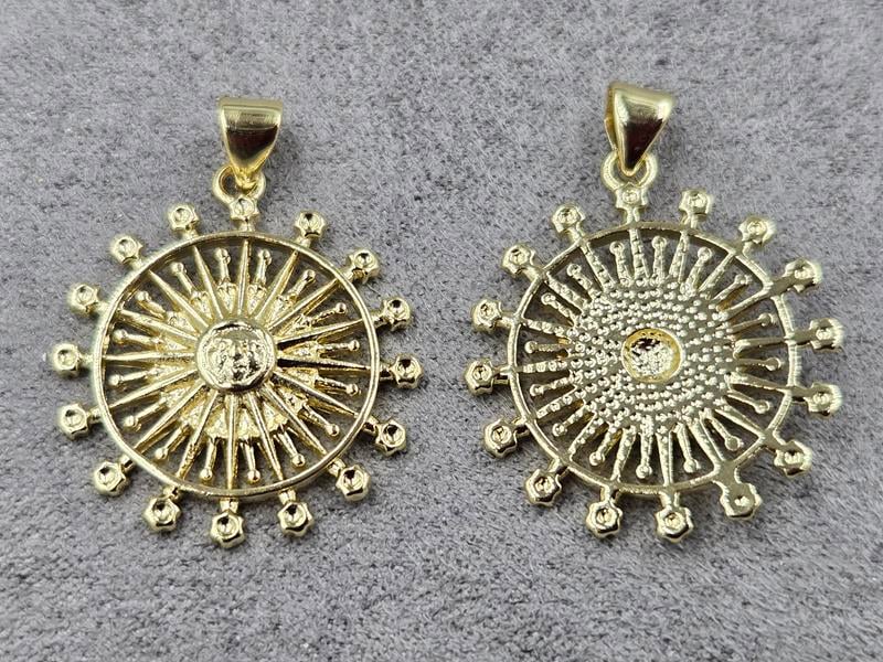 Підвіска 22 мм колір лимонне золото (гіпоалергений сплав)