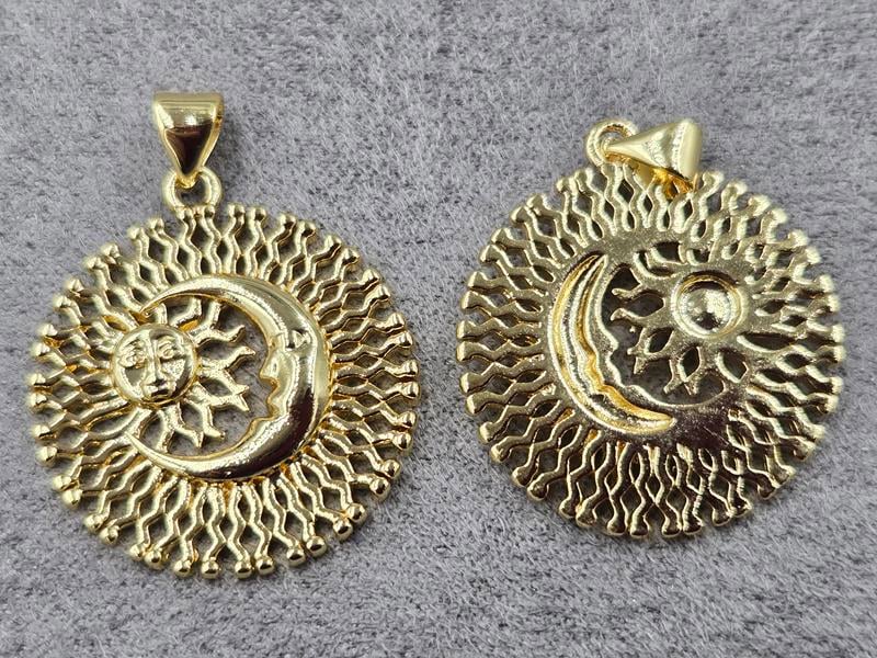 Підвіска 23 мм колір лимонне золото (гіпоалергений сплав)