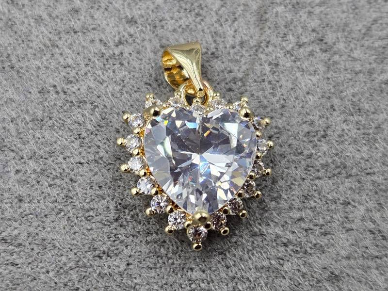 Підвіска серце 15 мм колір лимонне золото (гіпоалергений сплав)