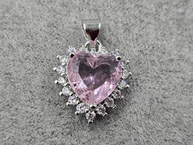 Підвіска серце 15 мм рожеве колір сталь (гіпоалергений сплав)