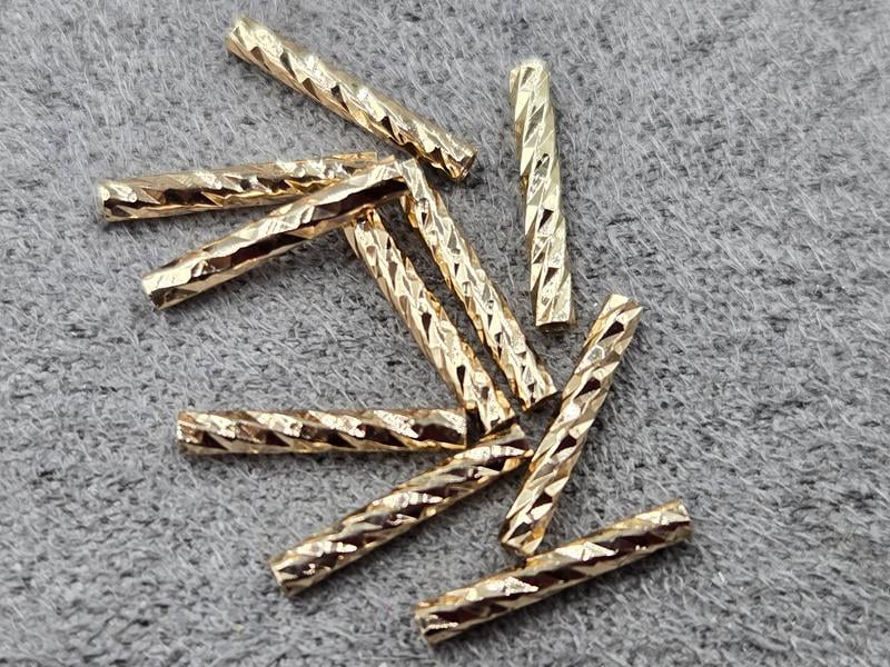 Трубочка 1,5*10 мм 10 шт колір золото (гіпоалергений сплав)