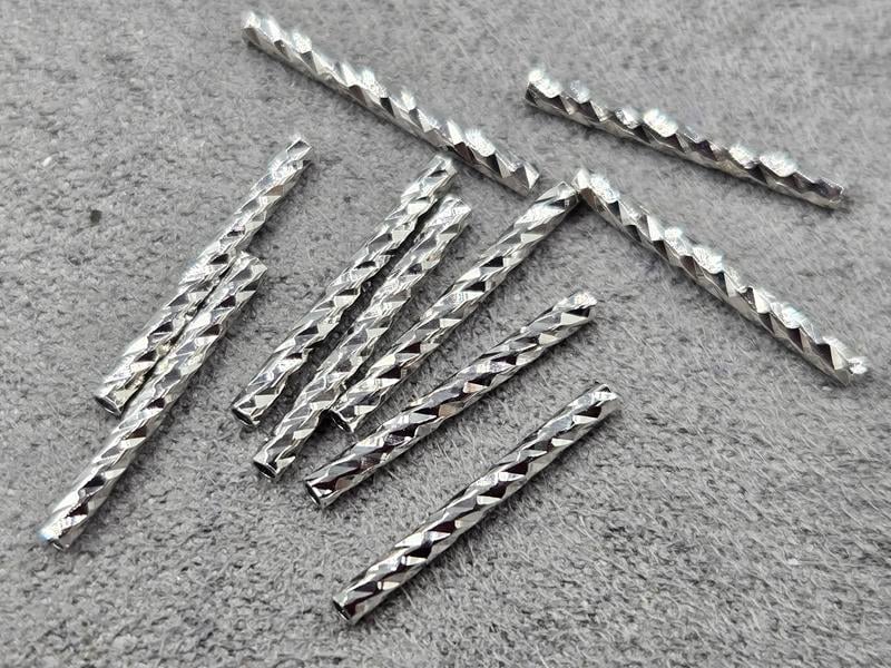 Трубочка 1,5*15 мм 10 шт колір сталь (гіпоалергений сплав)