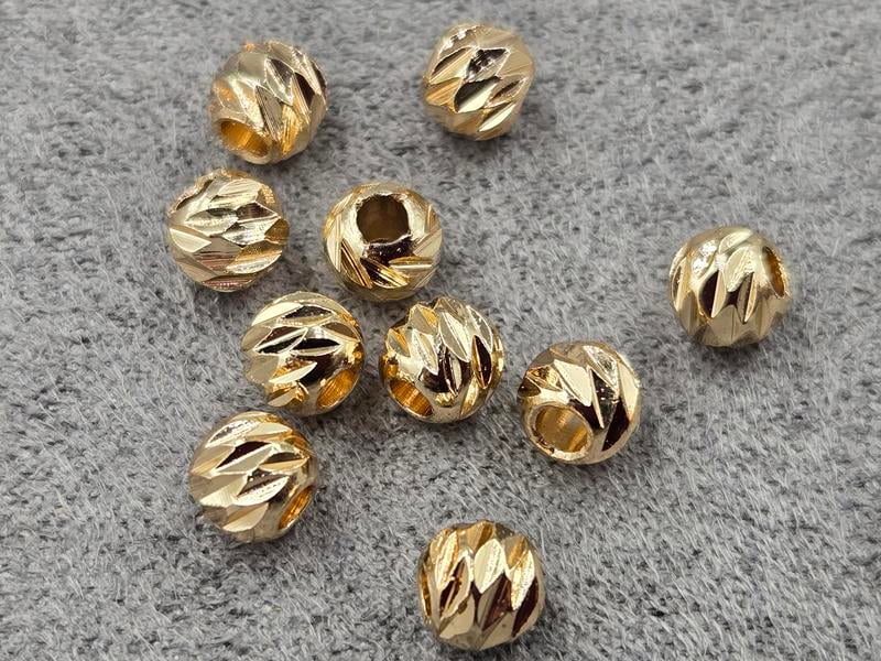 Бусина куля 5 мм 20 шт колір золото (гіпоалергений сплав)