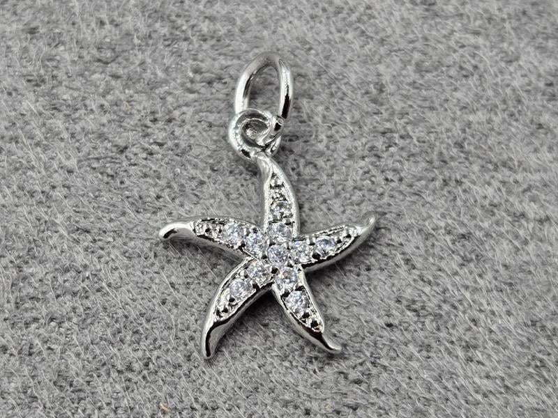 Підвіска *зірка* 11 мм колір сталь (гіпоалергений сплав)