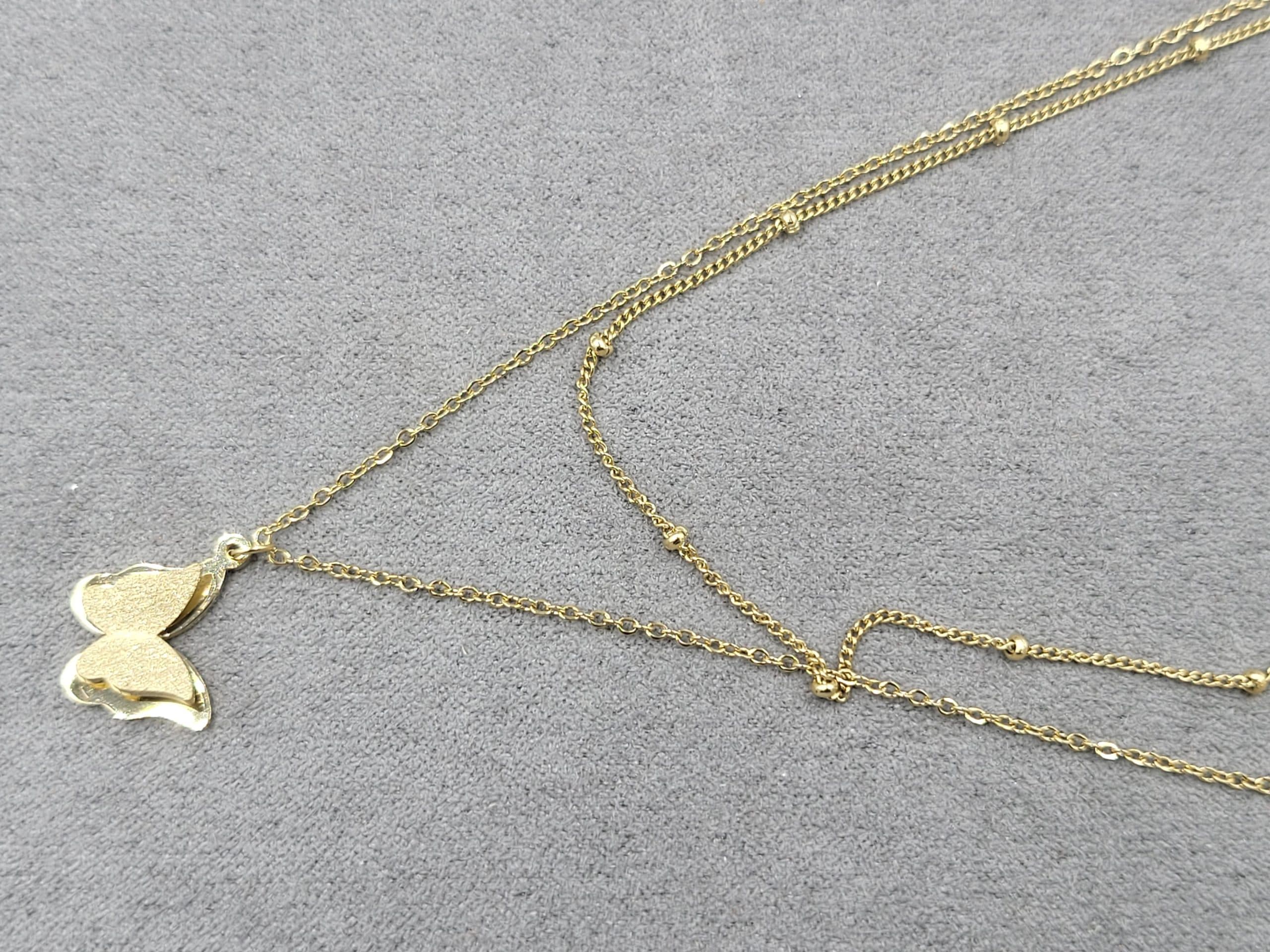 Цепь колье ТТМ Xuping д. 38+ 41+5 см ш. 1 мм бусина 9*11 мм позолота 14к