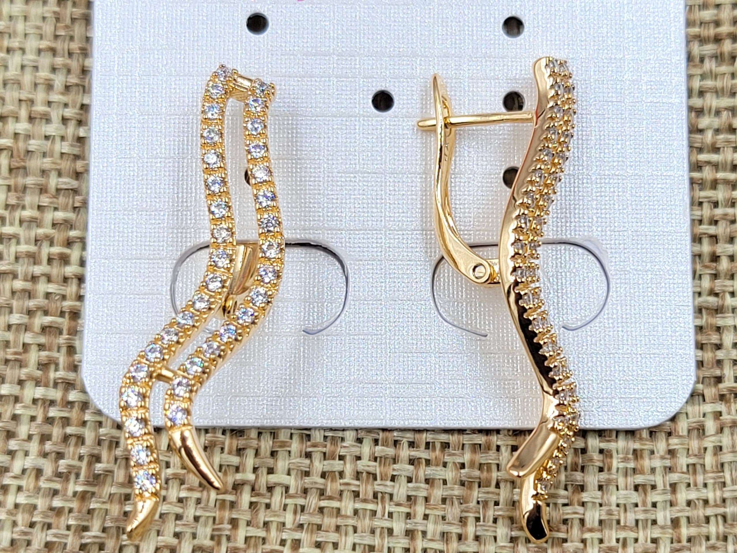 Сережки Xuping 6 мм в. 37 мм 18к англійський замок