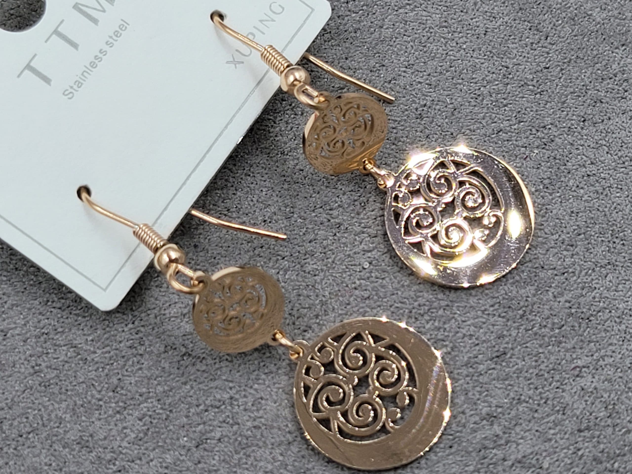 Сережки ТТМ Xuping 15 мм в. 45 мм рожеве золото