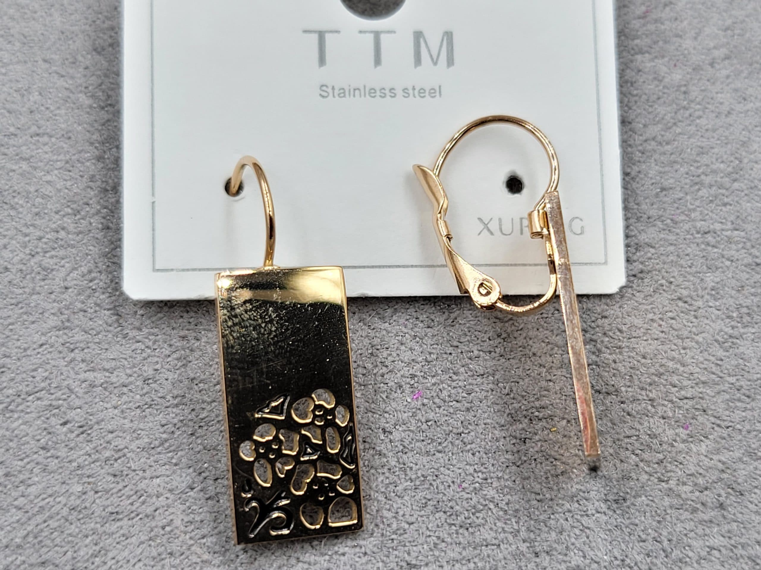 Сережки ТТМ Xuping 10 мм в. 28 мм рожеве золото