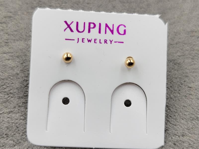 Гвоздики Xuping 2 мм позолота 18к
