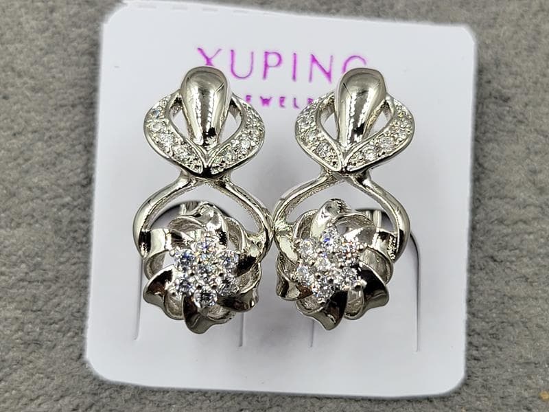 Сережки Xuping 7 мм в. 15 мм родій англійський замок