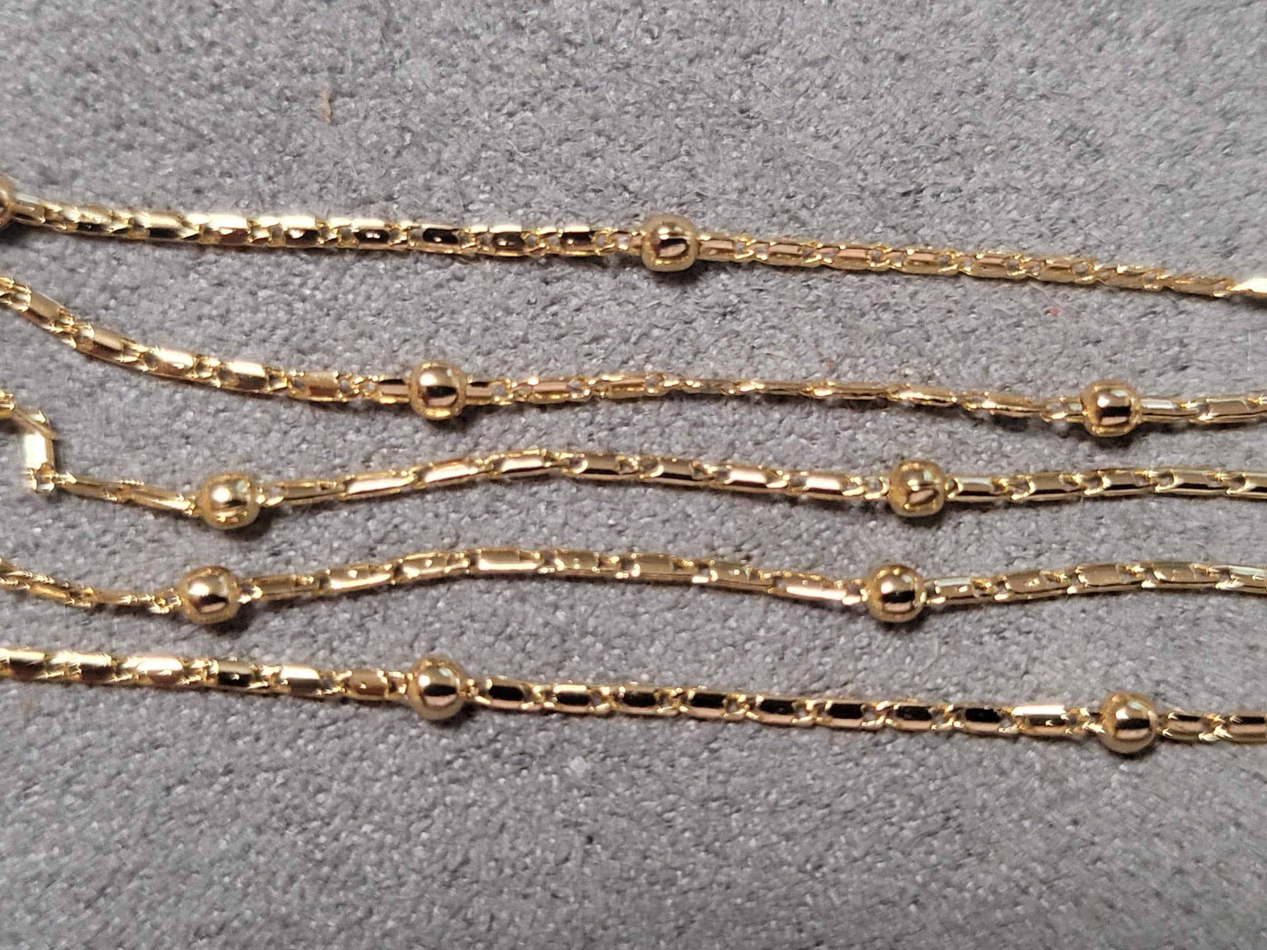 Ланцюжок Xuping 1 мм + куля 2 мм довжина 45 см позолота 18к