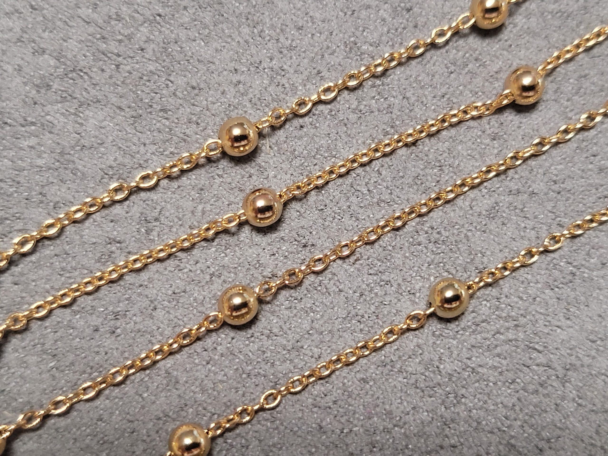 Ланцюжок Xuping 1 мм + куля 3,4 мм довжина 45 см позолота 18к