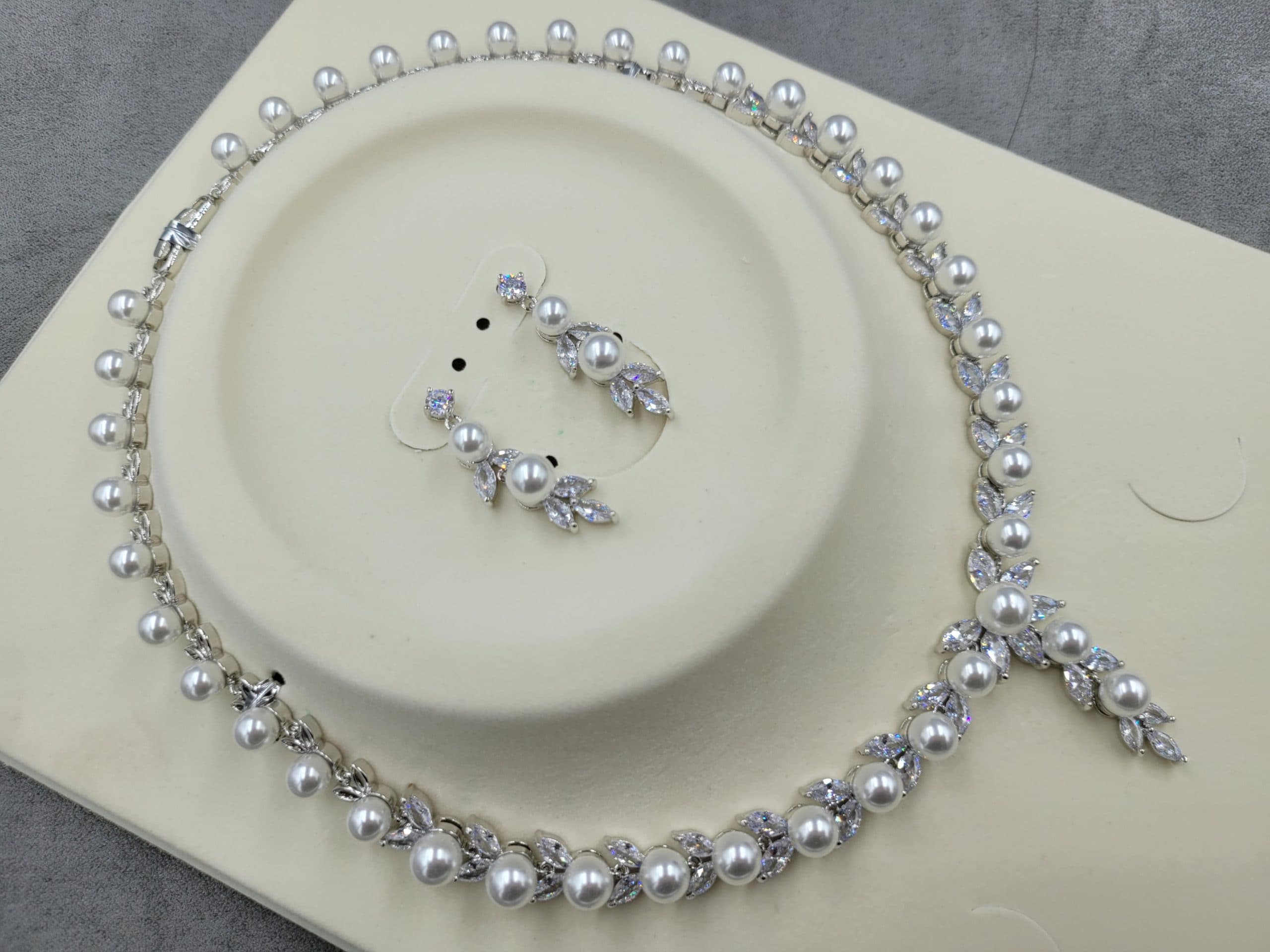 Комплект Xuping сережки 9*33 мм + кол'є 9 мм довж. 45 см родій