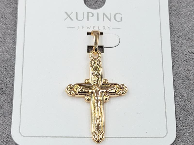 Хрестик Xuping 18 мм висота 35 мм колір 18к