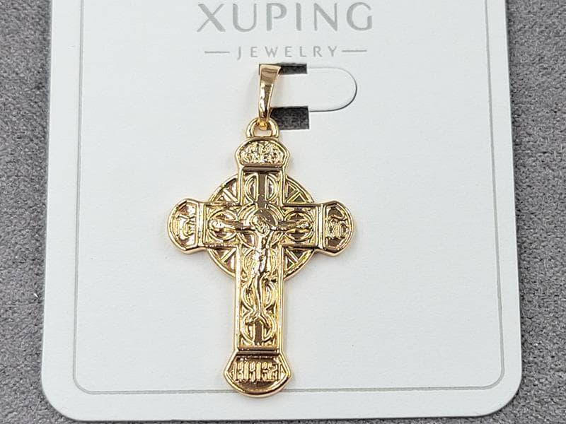 Хрестик Xuping 18 мм висота 33 мм колір 18к