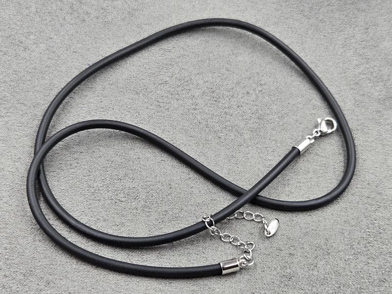 Шнурок Xuping силікон 3 мм довжина 50+5 см родій