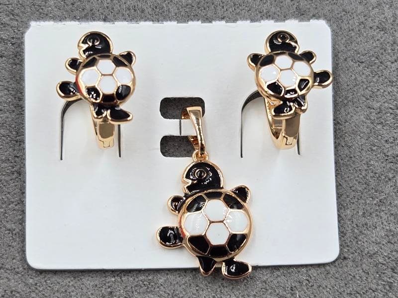 Комплект Xuping сережки 10*14 мм + кулон 13*23 мм колір 18к