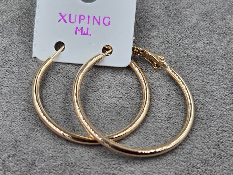 Сережки кільця M&L Xuping 2 мм 30 мм колір 18к