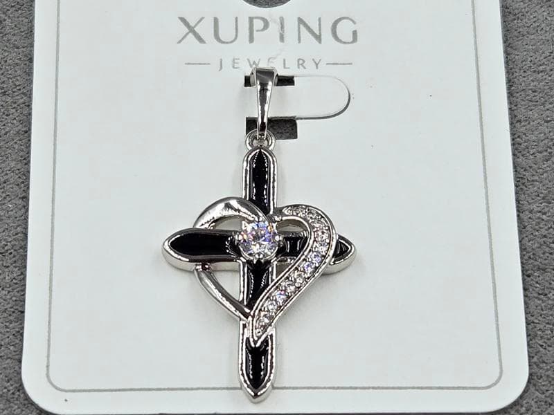 Хрестик Xuping 18 мм висота 35 мм родій