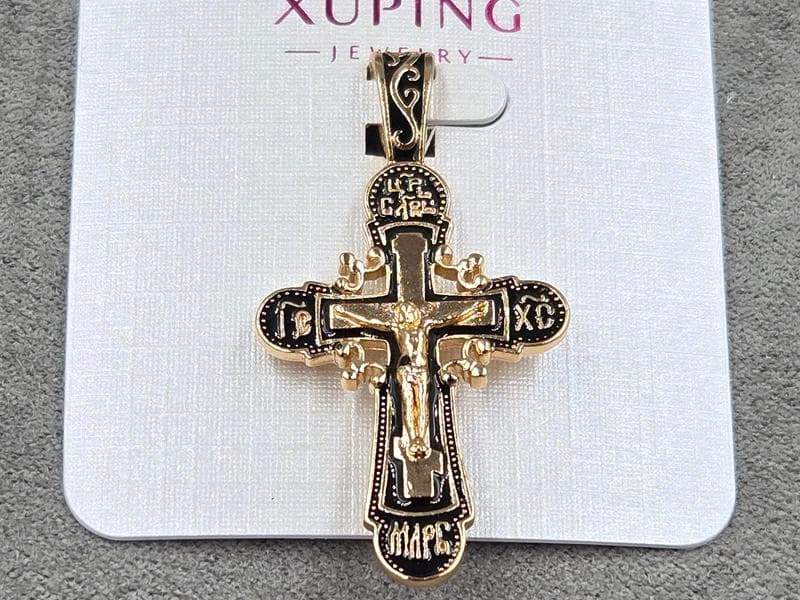 Хрестик Xuping 22 мм висота 41 мм цвет золото 18к