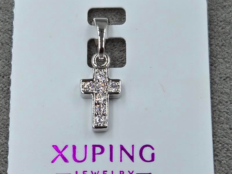 Хрестик Xuping 6 мм висота 18 мм родій