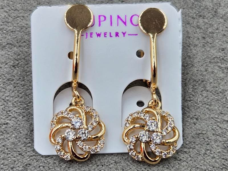 Кліпси Xuping 10 мм висота 28 мм колір 18к