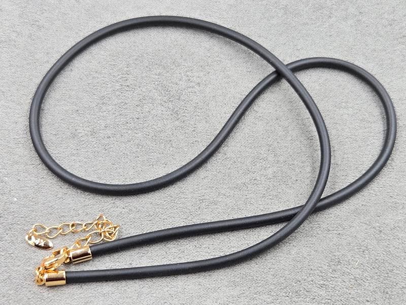 Шнурок Xuping силікон 3 мм довжина 50+5 см колір 18к