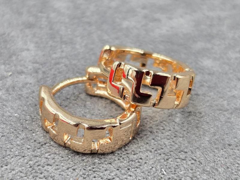 Сережки M&L Xuping 5 мм висота 13 мм круглий замок колір 18к