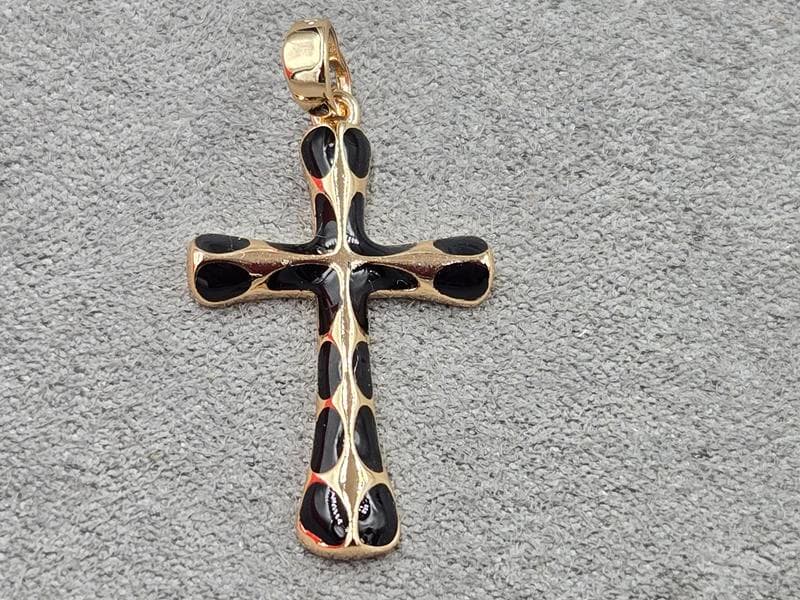 Хрестик Xuping 18 мм висота 35 мм колір 18к