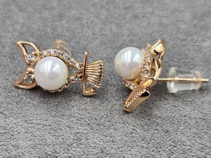 Гвоздики Xuping 8 мм висота 12 мм колір 18к