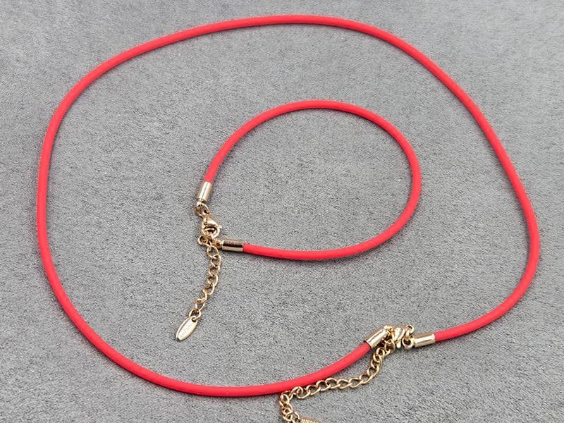 Комплект Xuping силіконовий 40+5 см та браслет 17+3 см колір 18к