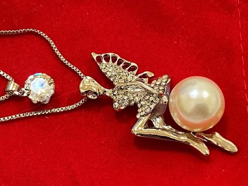 Кулон 2-ой 60 см+70 см цвет серебро