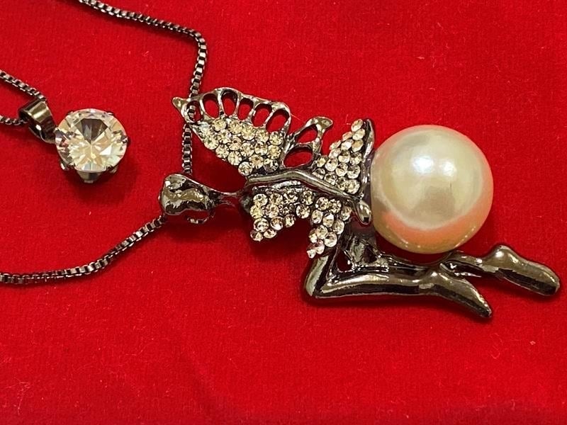 Кулон 2-ой 60 см+70 см цвет черный