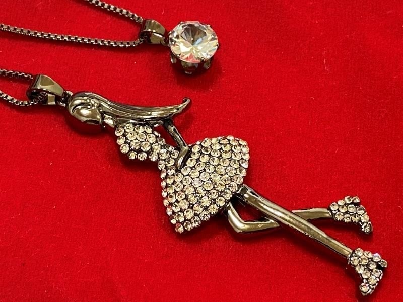 Кулон 2-ой 60 см+70 см цвет черный