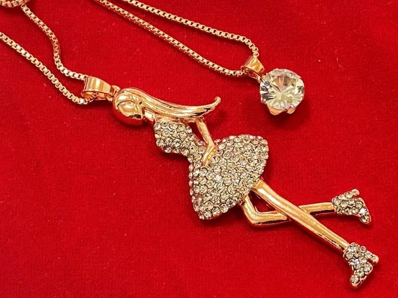 Кулон 2-ой 60 см+70 см цвет золото