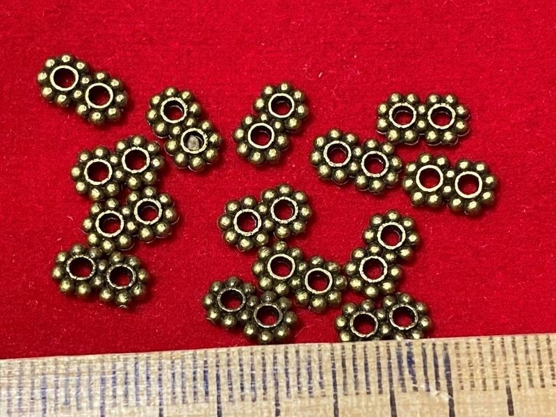 Рондели 5,4*9 мм 70 шт бронза двойные